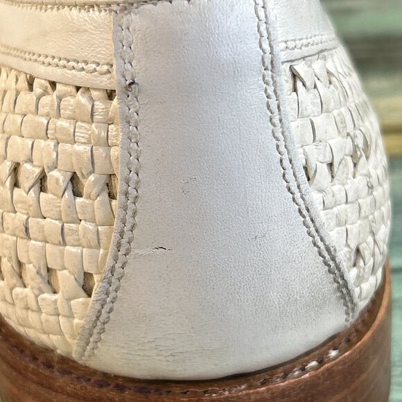 Allen Edmonds Seville Oxfords Mens 8.5 EEE White Basket Weave Leather Dress Shoe main image 15